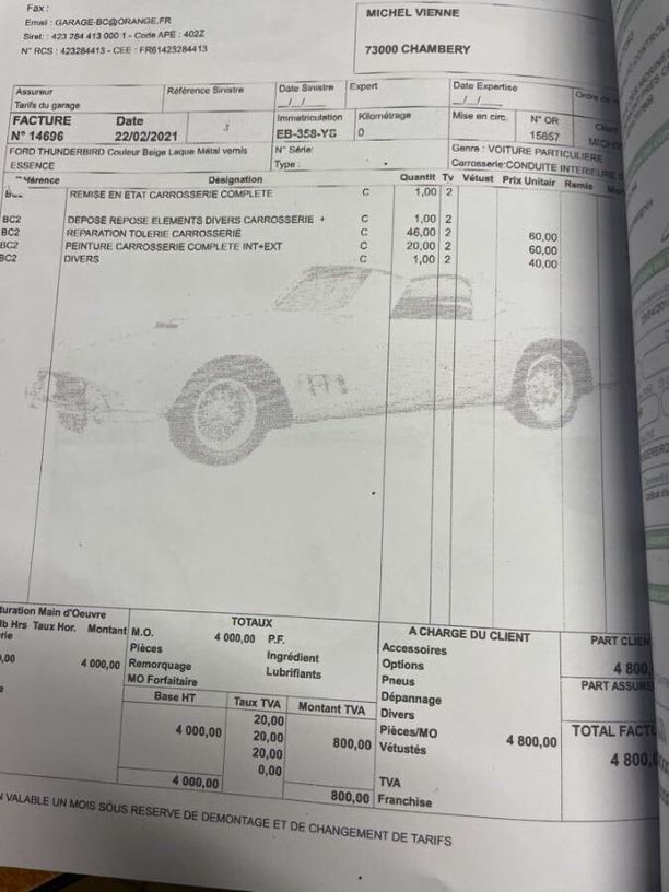 Occasion FORD THUNDERBIRD 1956 Vaucluse 84