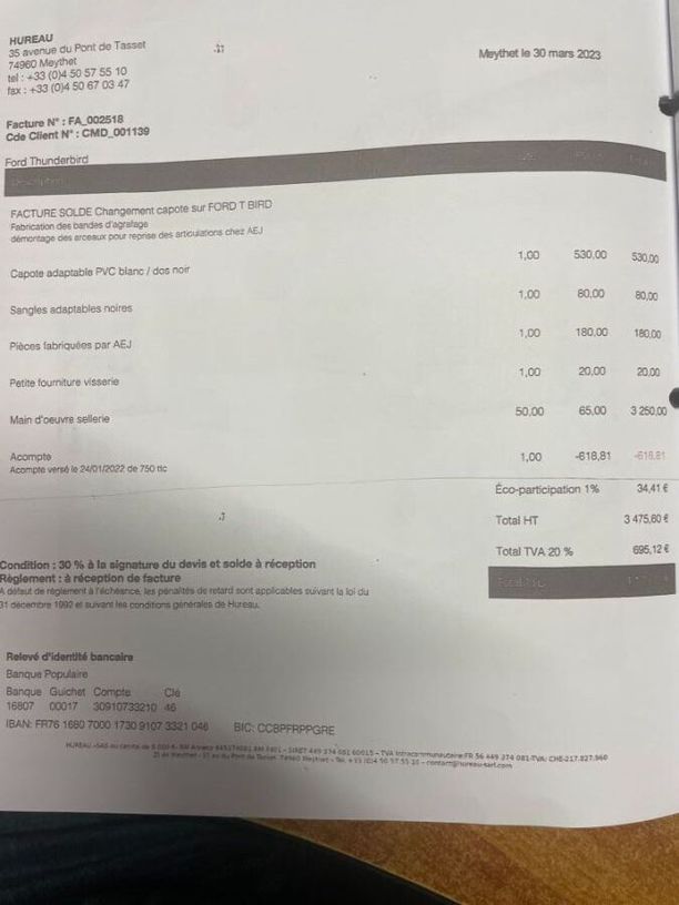 Occasion FORD THUNDERBIRD 1956 Vaucluse 84